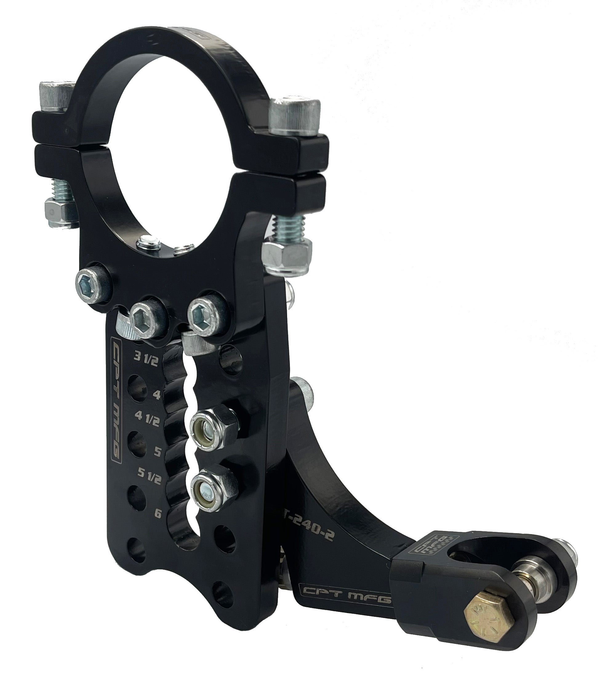 LEFT REAR CLAMPING SHOCK / SPRING MOUNT W/ ALL SWIVEL SHOCK MOUNT - Part#: CPT-308