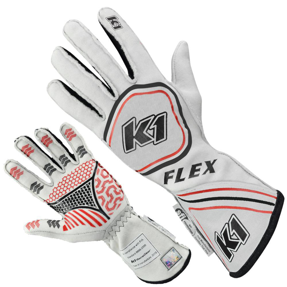 Glove Flex Large White SFI 3.3/5