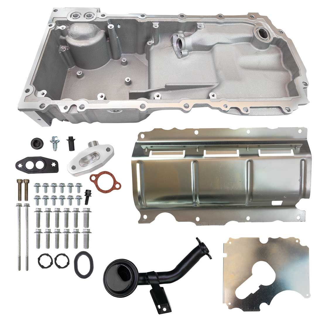 Oil Pan GM LT Eng. Swap Drainbacks Cast Alm.