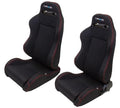 Seat Type-R  Reclinable Black Cloth w/Red Stitch