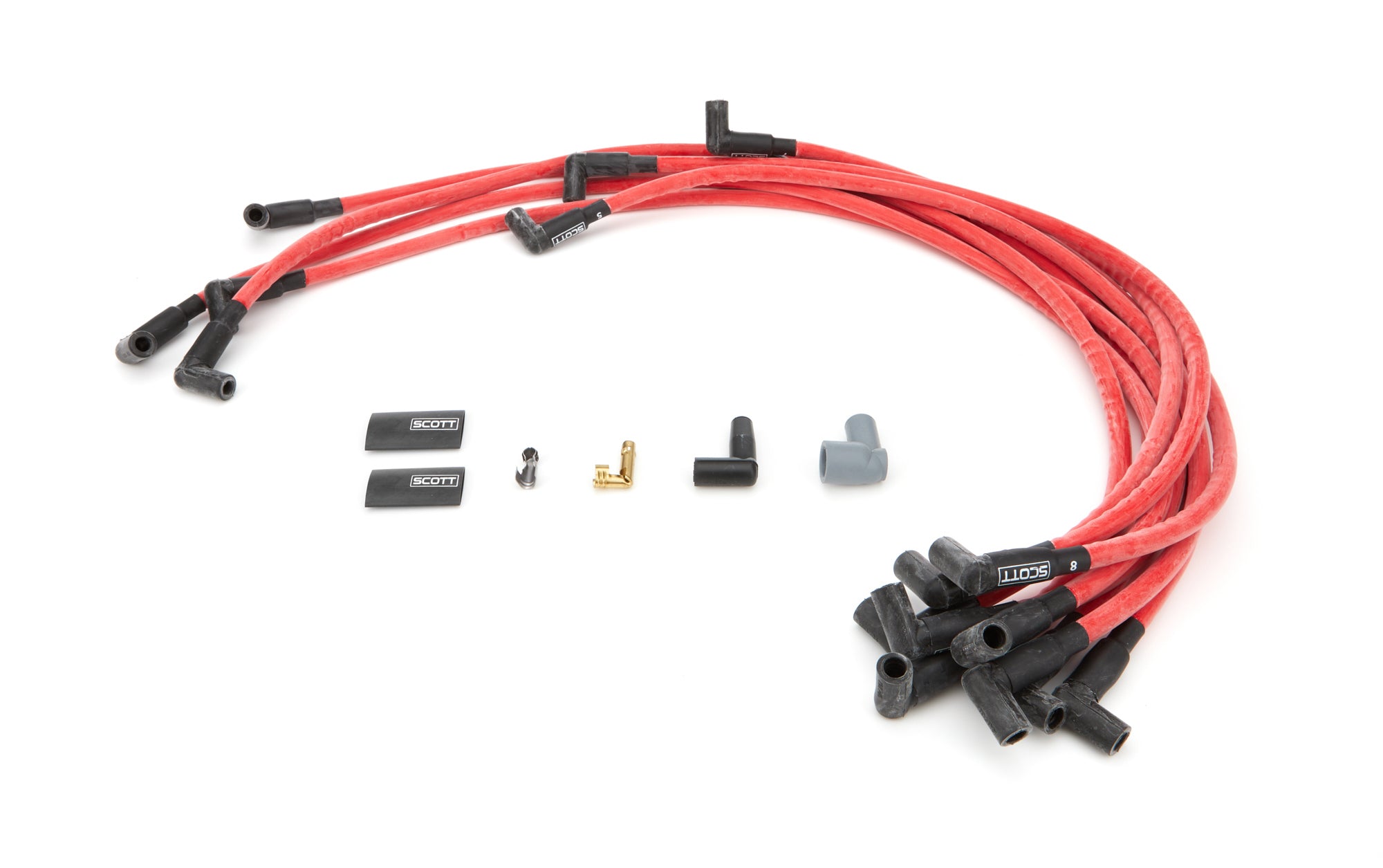 RS Customs SBC Spark Plug Wire Set Red 604 Crate Engine