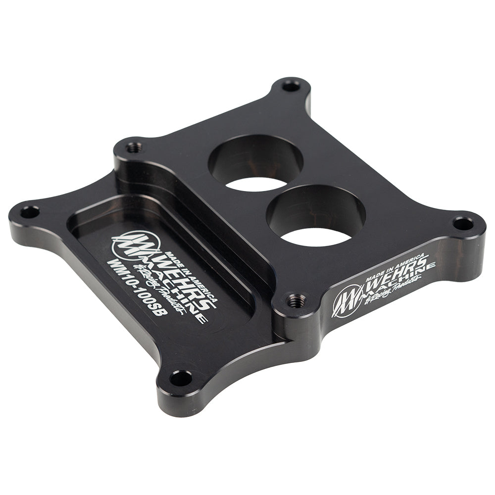 Carb Adapter 2bbl to 4bb 1in Thk w/Straigh Bores